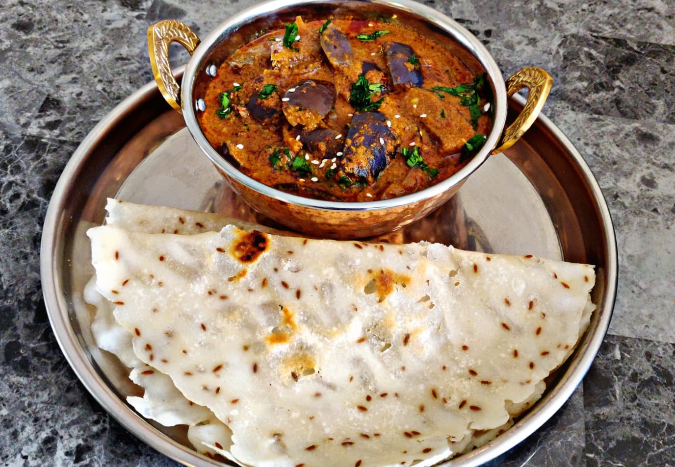 Jolada Roti with Ennegayi Curry